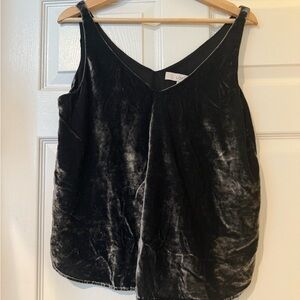 LOFT Black Velvet Camisole Top